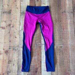 Creag pink and purple color block active leggings xs